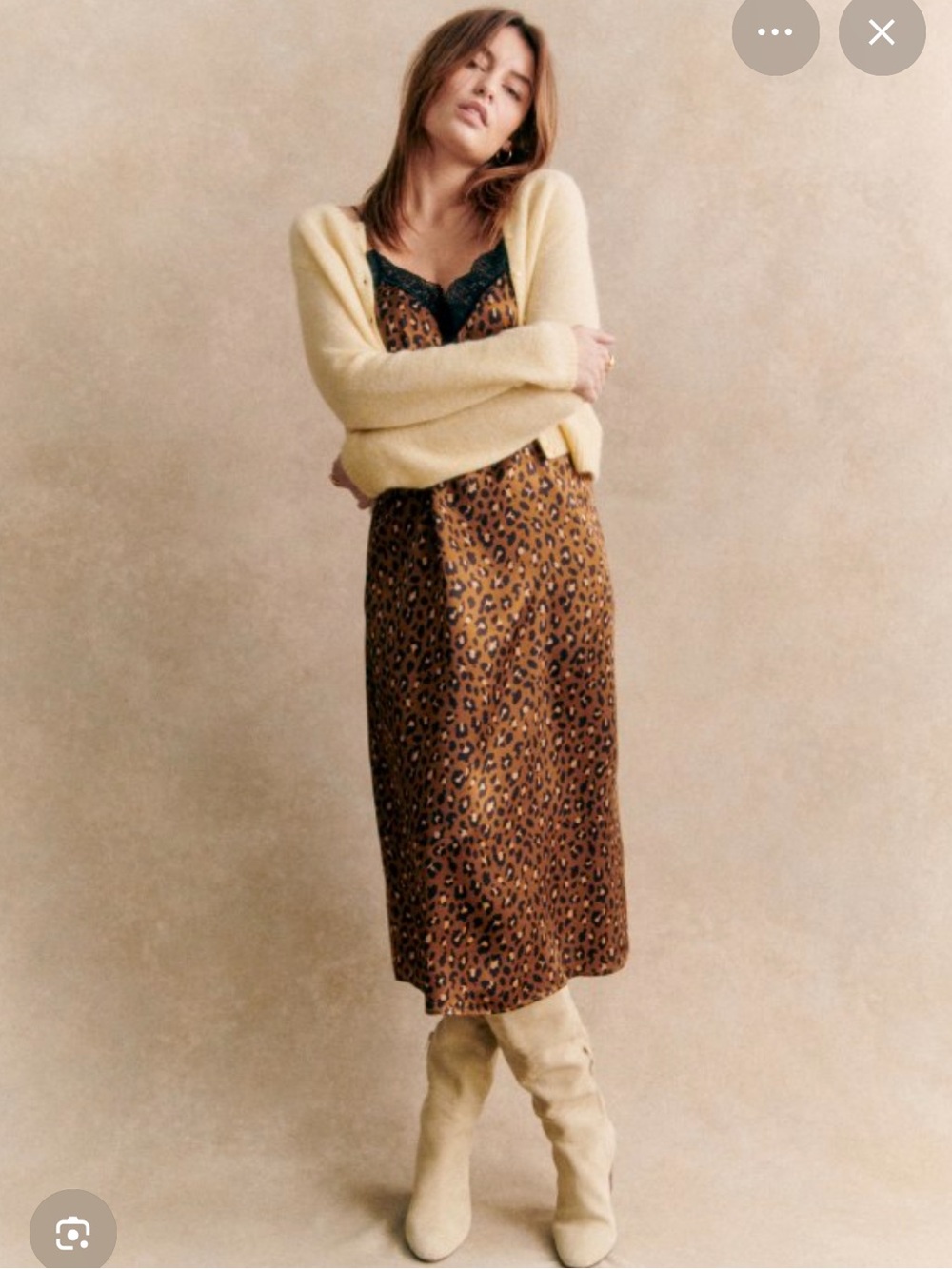 NWT Sezane Nassima Dress in Leopard Silk - Size 6